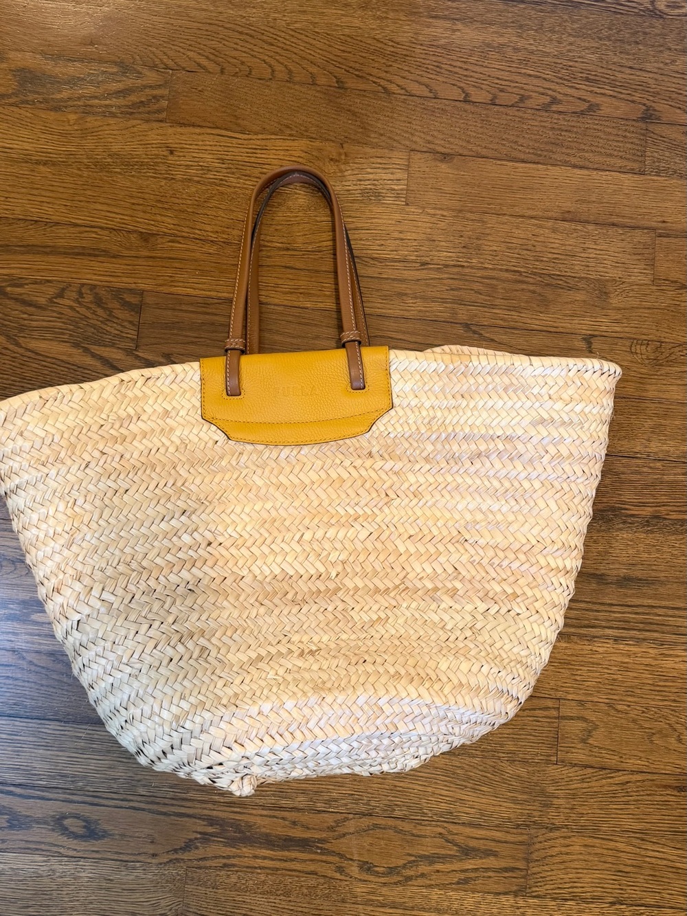 NWOT Furla Straw Tote Bag with Tan Leather Accents - Picture 5 of 8
